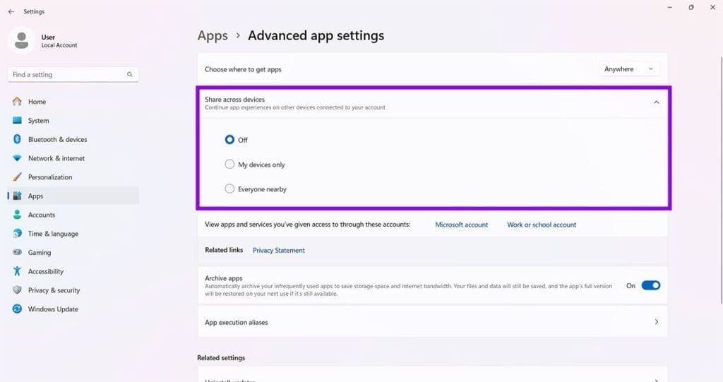 نحوه حل مشکل سرویس Cross Device ویندوز 3