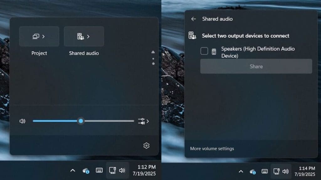 نحوه استفاده از قابلیت Shared Audio در ویندوز ۱۱ 3