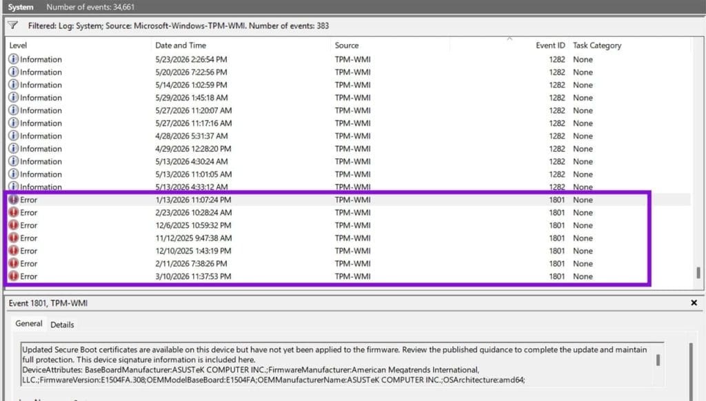 نحوه بررسی گواهی Secure Boot 3