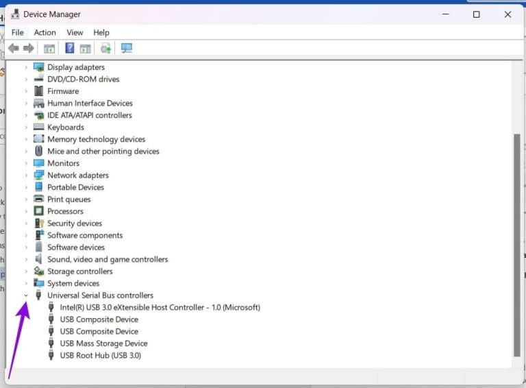 رفع مشکل شناسایی نشدن دستگاه‌ها توسط پورت‌های USB در ویندوز ۱۱ 4