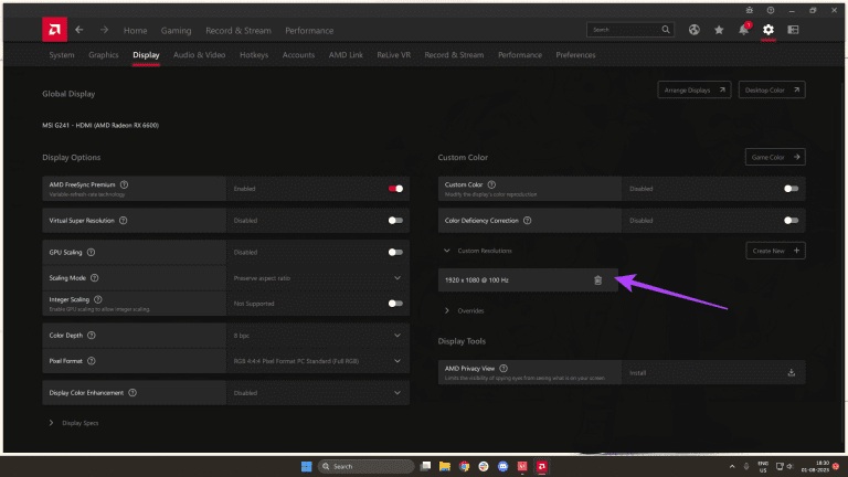 نحوه اورکلاک نرخ نوسازی مانیتور با کارت گرافیک AMD 8